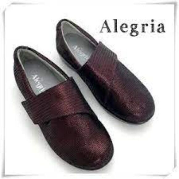 Alegria Lauryn Burgundy Metallic Clogs Shoes 8 8.5 - Picture 1 of 8